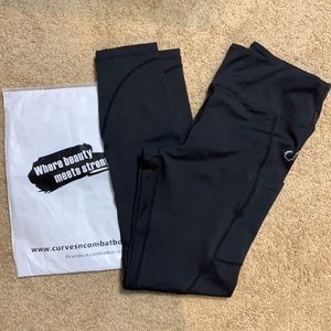 Curves and Combat Boots Black leggings